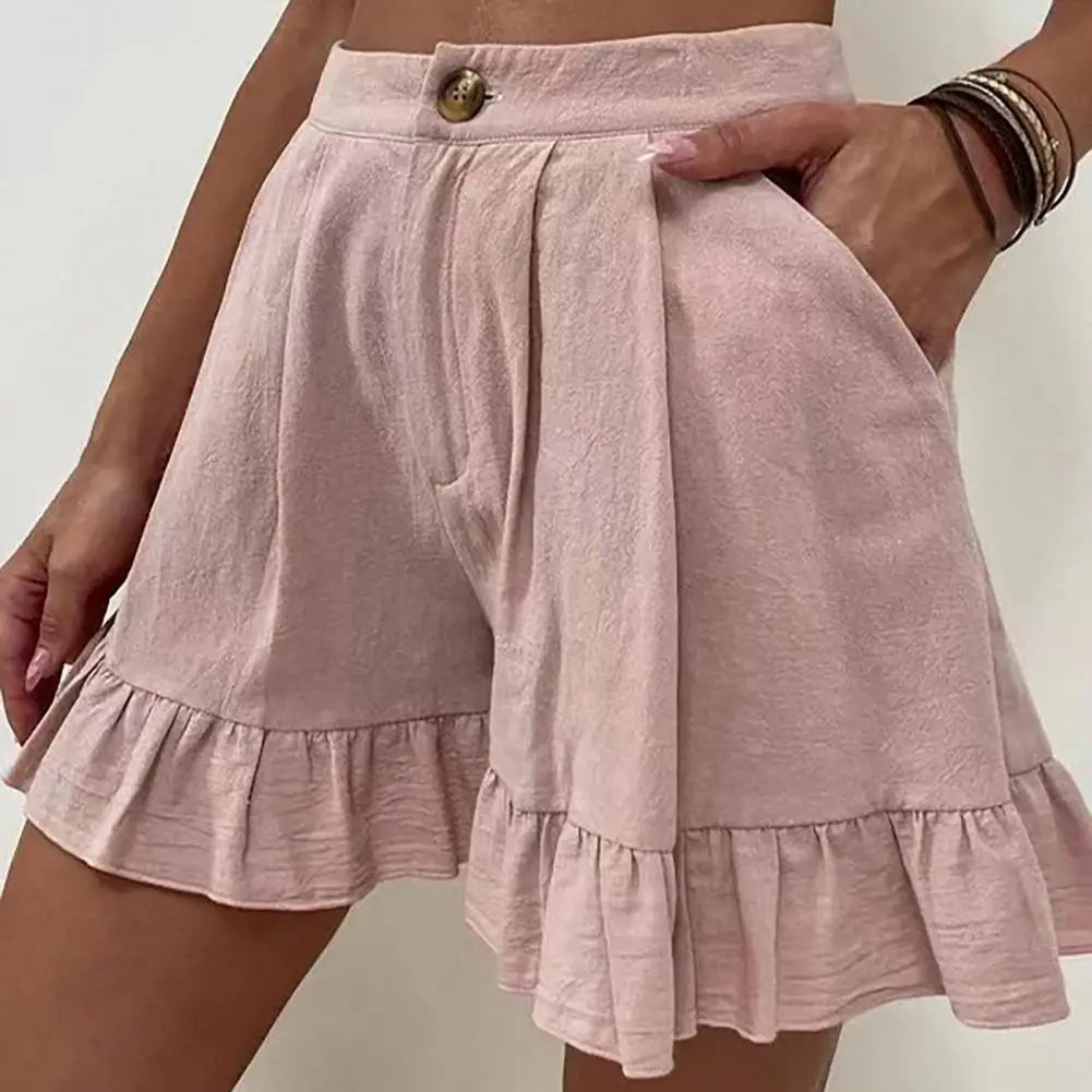 Emma - Shorts mit hoher Taille und gerüschtem Saum