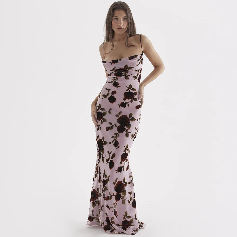 Juliet - Maxikleid mit Blumenprint und Spaghettiträgern