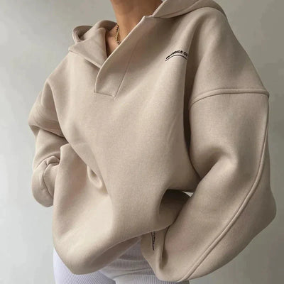 Mai - Oversized Sweatshirt mit Polokragen