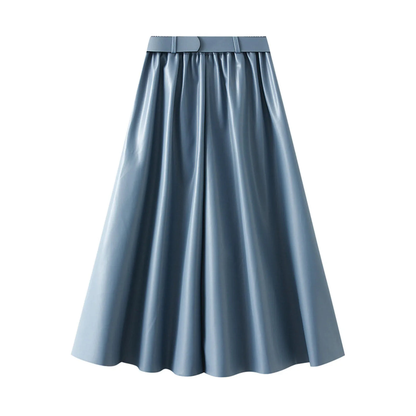 Helena - A-Linien-Lederskirt mit hohem Bund und Gürtel