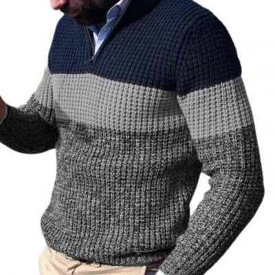 Adriano - Gradient-Strickpullover mit Halbreißverschluss