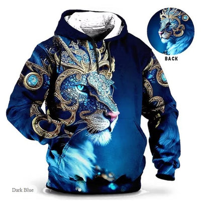 Azure - Majestätischer Tierlöwe bedruckt lässigen 3D-Druck Hoodie