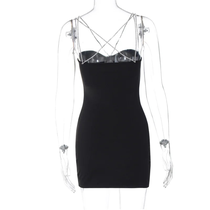 Valentina - Elegantes Bodycon-Kleid mit Strass-Trägern