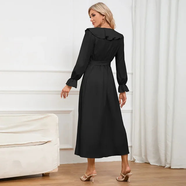 Delilah - Asymmetrisches Wickelkleid mit Rüschen und V-Ausschnitt