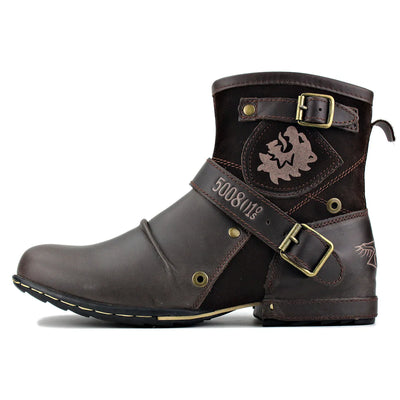 Valor - Biker-Stiefeletten mit Schnallen und Emblem