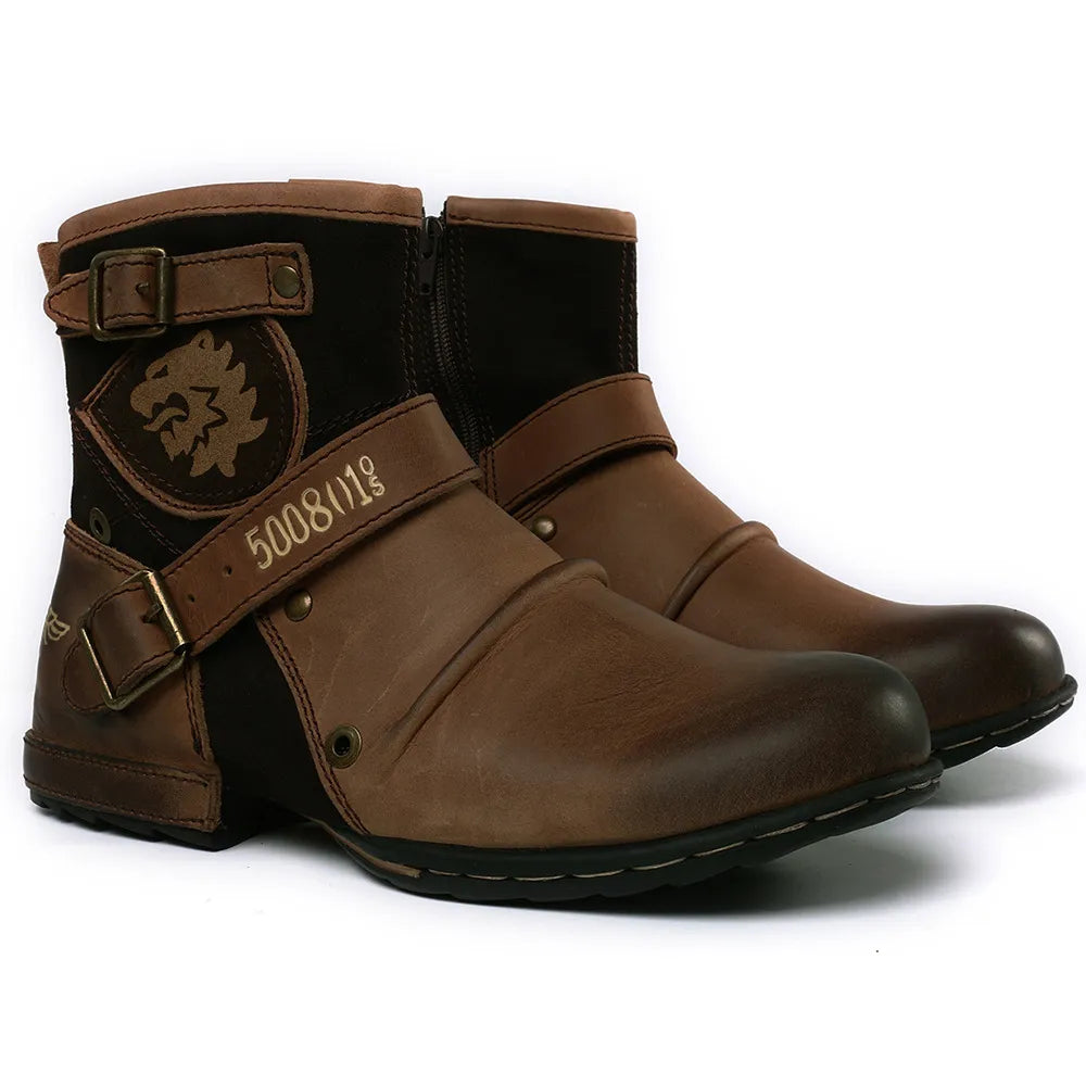 Valor - Biker-Stiefeletten mit Schnallen und Emblem