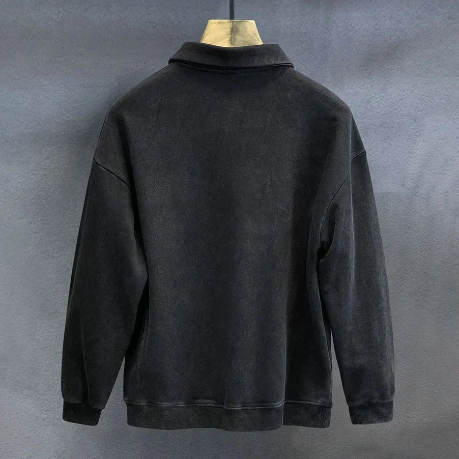 Mason - Lässiges Polo-Sweatshirt mit Knopfkragen