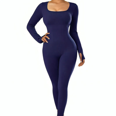 Valentina - Nahtloser Gerippter Bodycon-Jumpsuit