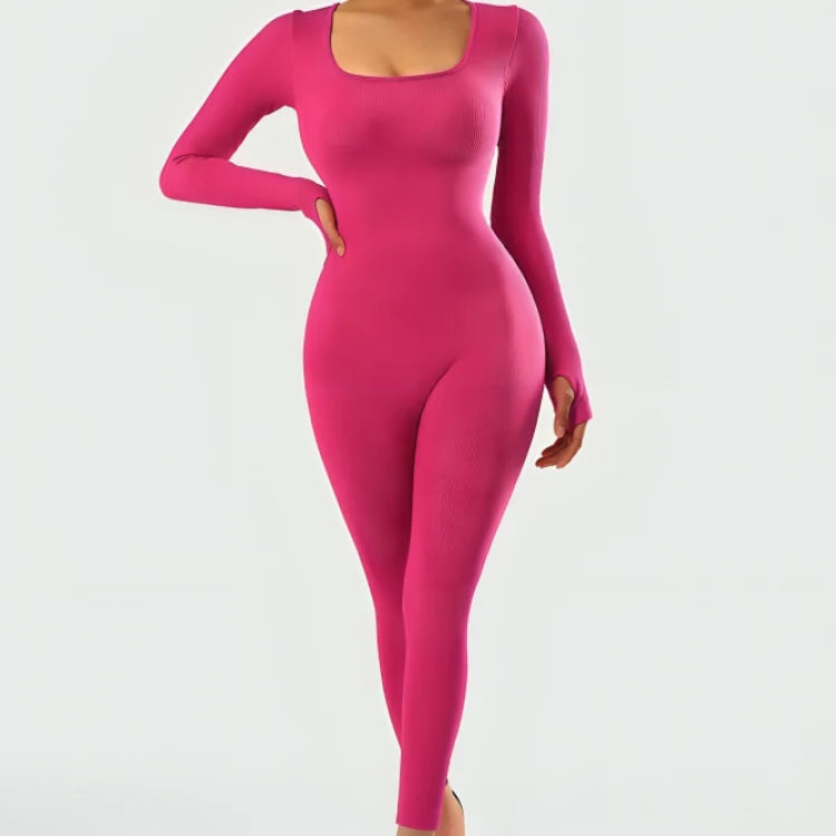 Valentina - Nahtloser Gerippter Bodycon-Jumpsuit