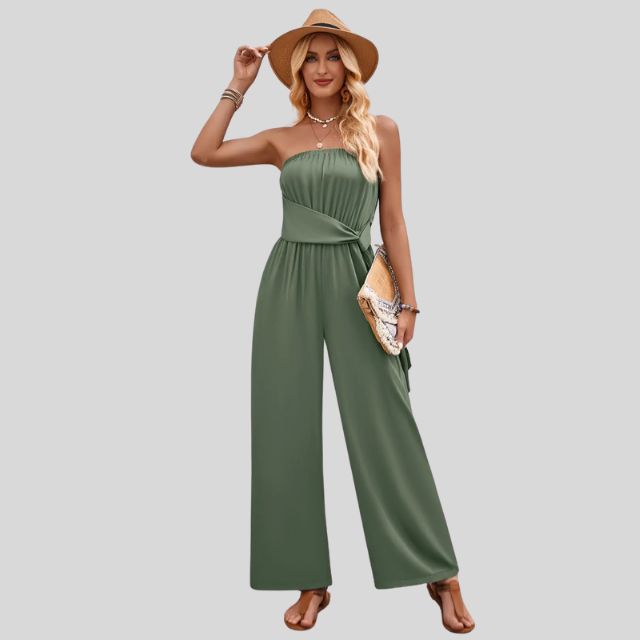 Olivia - Schulterfreier Jumpsuit mit Taillenbindung