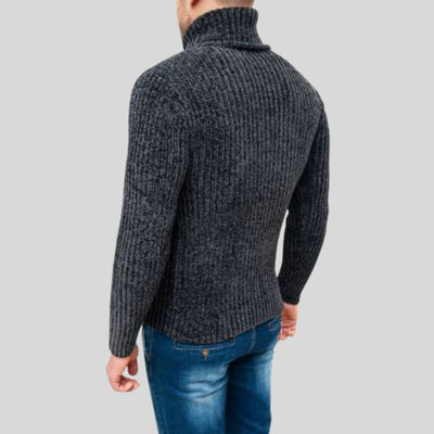 Verdon - Gerippter Rollkragenpullover mit schmaler Passform