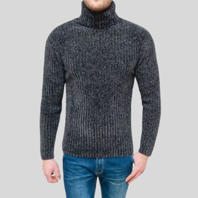 Verdon - Gerippter Rollkragenpullover mit schmaler Passform