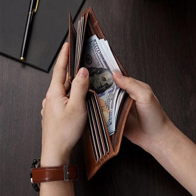 Maxwell - Echtes Leder Bifold Geldbörse mit Ausweisfenster