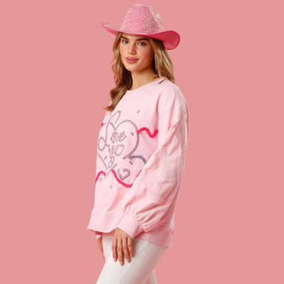 Eloise- Pailletten-Sweatshirt mit Love You Grafik