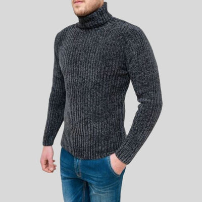 Verdon - Gerippter Rollkragenpullover mit schmaler Passform