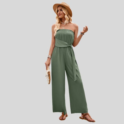 Olivia - Schulterfreier Jumpsuit mit Taillenbindung