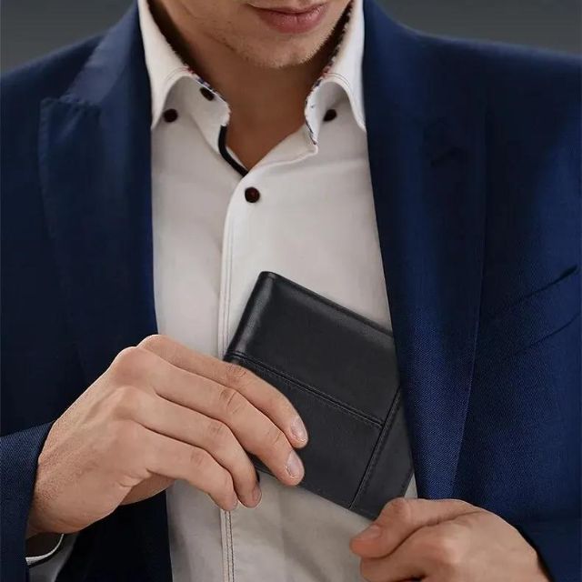 Maxwell - Echtes Leder Bifold Geldbörse mit Ausweisfenster