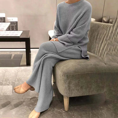 Zonaya - Weiche gestrickte Loungewear-Sets mit langen Ärmeln