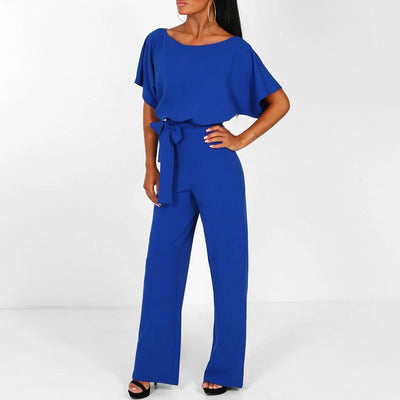 Blauer Jumpsuit Damen Vorderansicht 