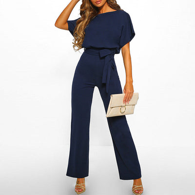 dunkelblauer Jumpsuit Damen Vorderansicht 