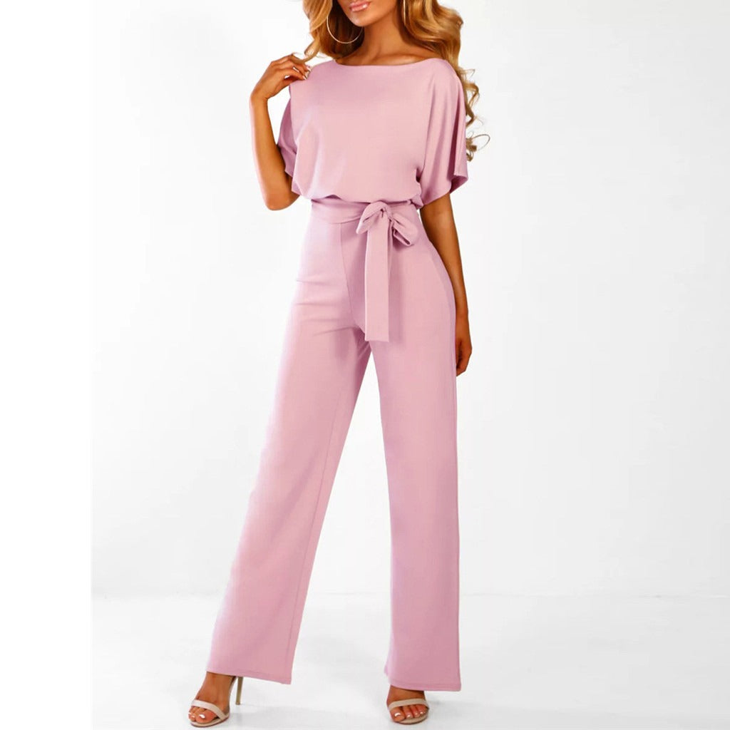 rosa Jumpsuit Damen Vorderansicht