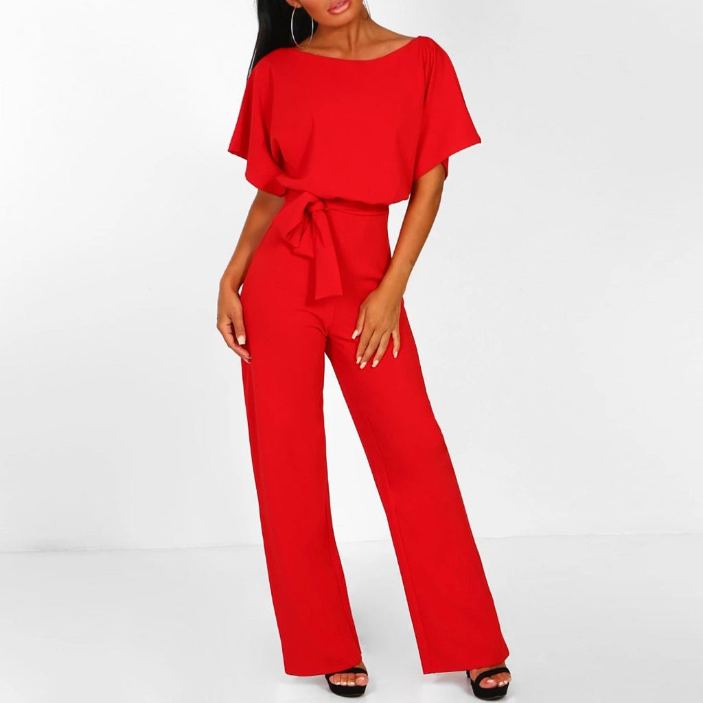 roter Jumpsuit Damen Vorderansicht 