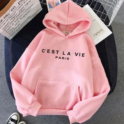 Vivienne - Lässiger Hoodie mit Fronttasche und Schriftzug