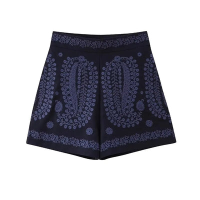 Isabella - Bestickte High-Waist-Shorts