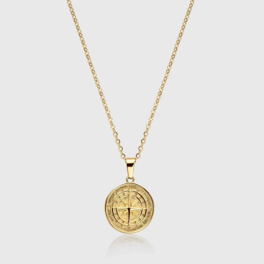 Leo - Nautical Compass Pendant Necklace in Various Finishes