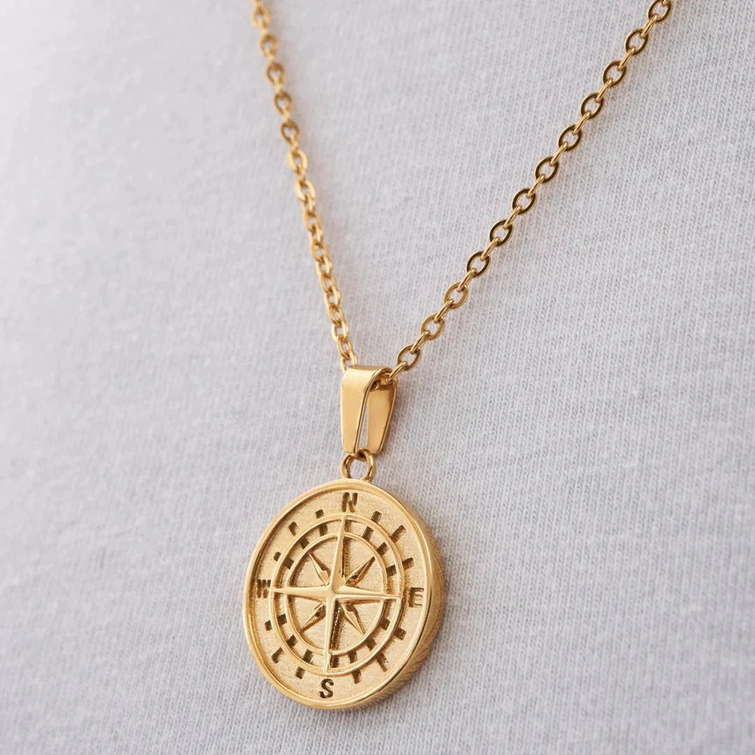 Leo - Nautical Compass Pendant Necklace in Various Finishes