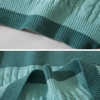 Sabrina - Zopfstrickpullover mit Pastell-Wolkenmotiv