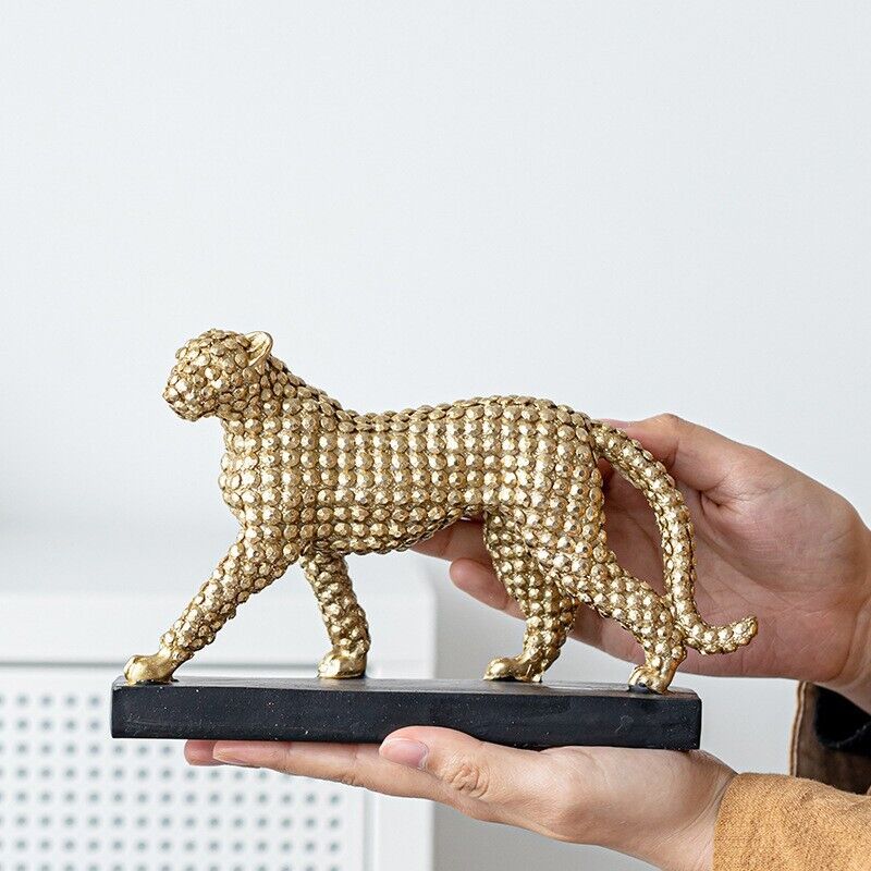 Selene - Leopard-Statue mit Strassverzierung