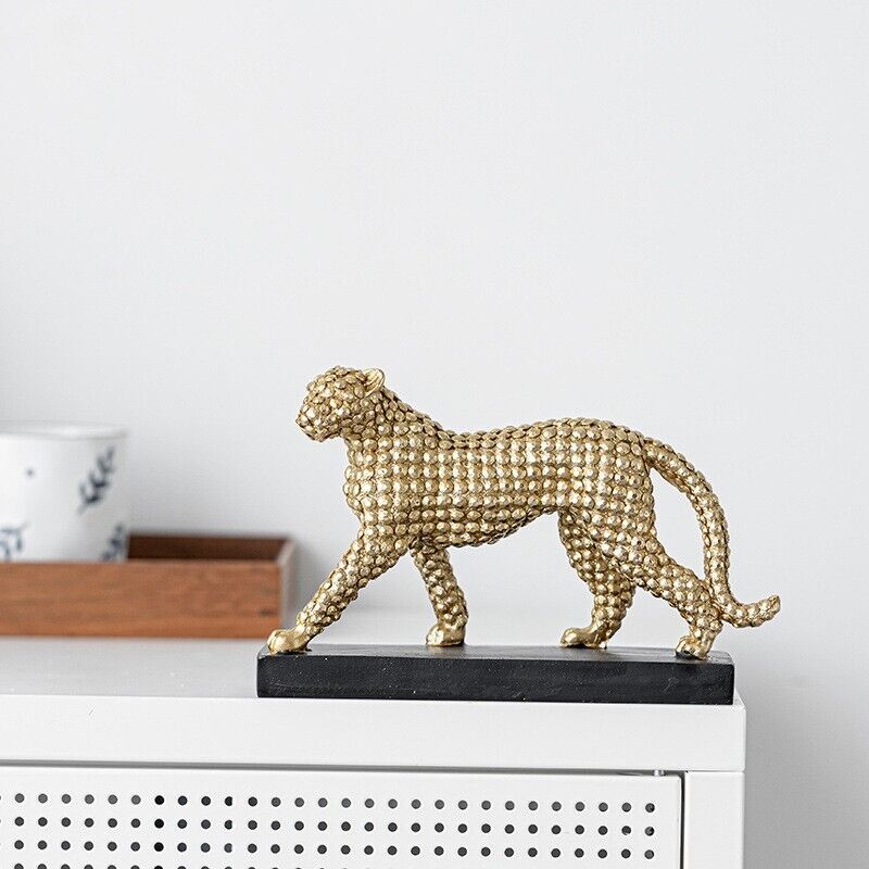 Selene - Leopard-Statue mit Strassverzierung