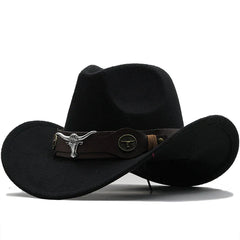 Maverick - Western-Stil Filzhut mit Stier-Schnallenband