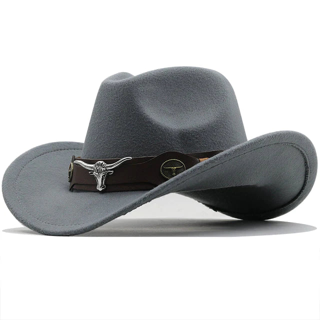 Maverick - Western-Stil Filzhut mit Stier-Schnallenband