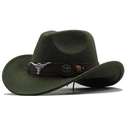 Maverick - Western-Stil Filzhut mit Stier-Schnallenband