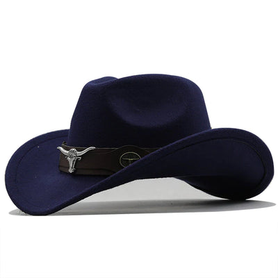 Maverick - Western-Stil Filzhut mit Stier-Schnallenband