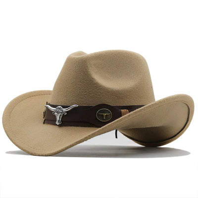 Maverick - Western-Stil Filzhut mit Stier-Schnallenband