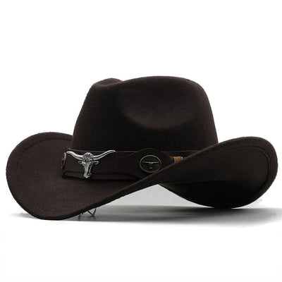 Maverick - Western-Stil Filzhut mit Stier-Schnallenband